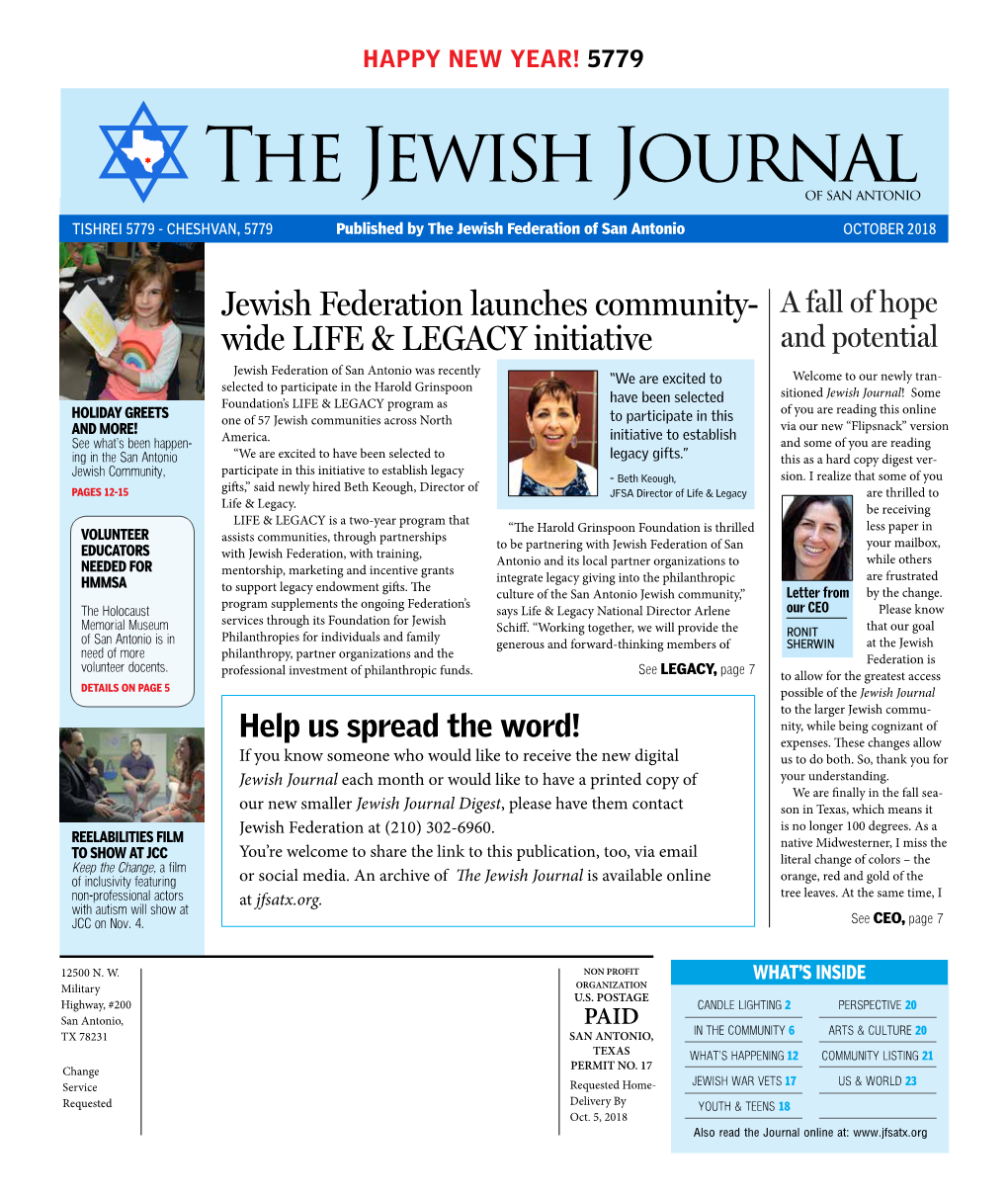 Jewish Journal October 2018