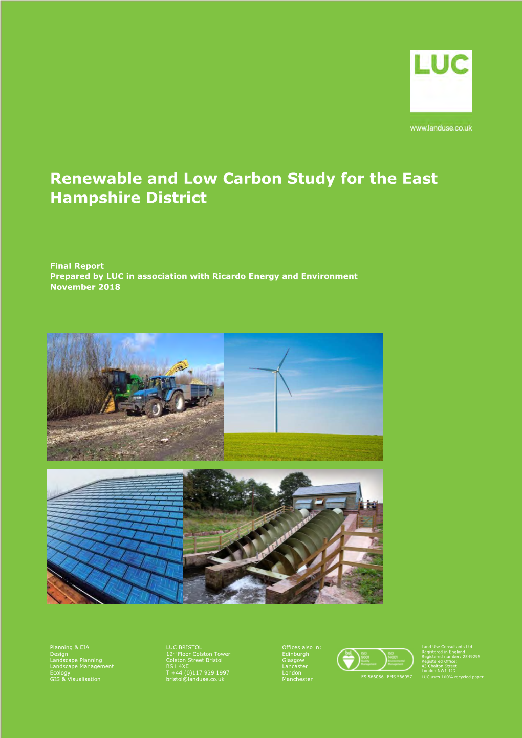 Renewable and Low Carbon Study for the East Hampshire District