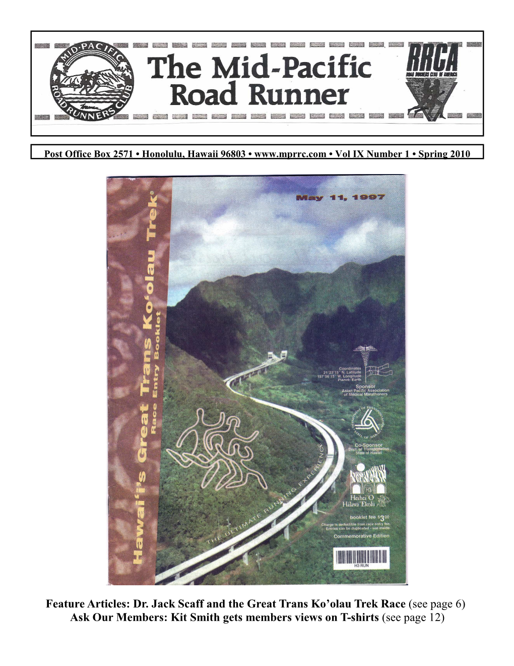 Dr. Jack Scaff and the Great Trans Ko'olau Trek Race (See Page 6)