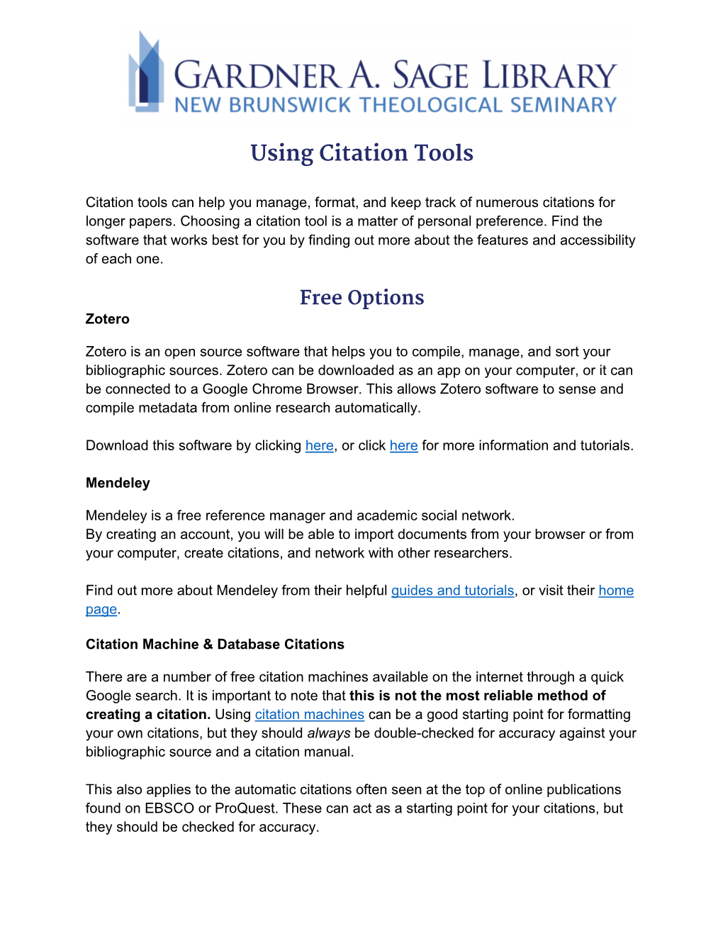 Using Citation Tools