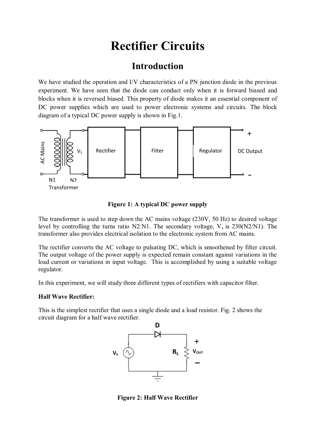 Rectifier Circuits Introduction