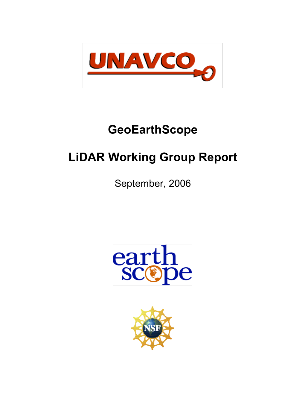 Lidar Working Group Report