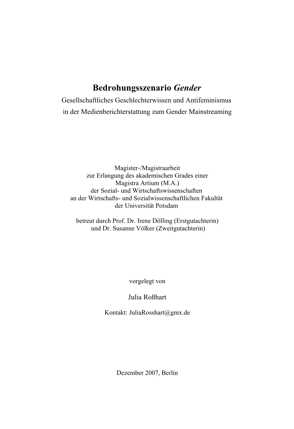 Gender Gesellschaftliches Geschlechterwissen Und Antifeminismus in Der Medienberichterstattung Zum Gender Mainstreaming