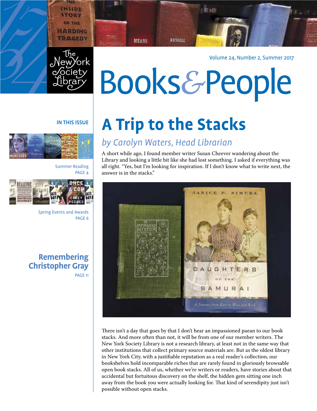 A Trip to the Stacks by Carolyn Waters, Head Librarian