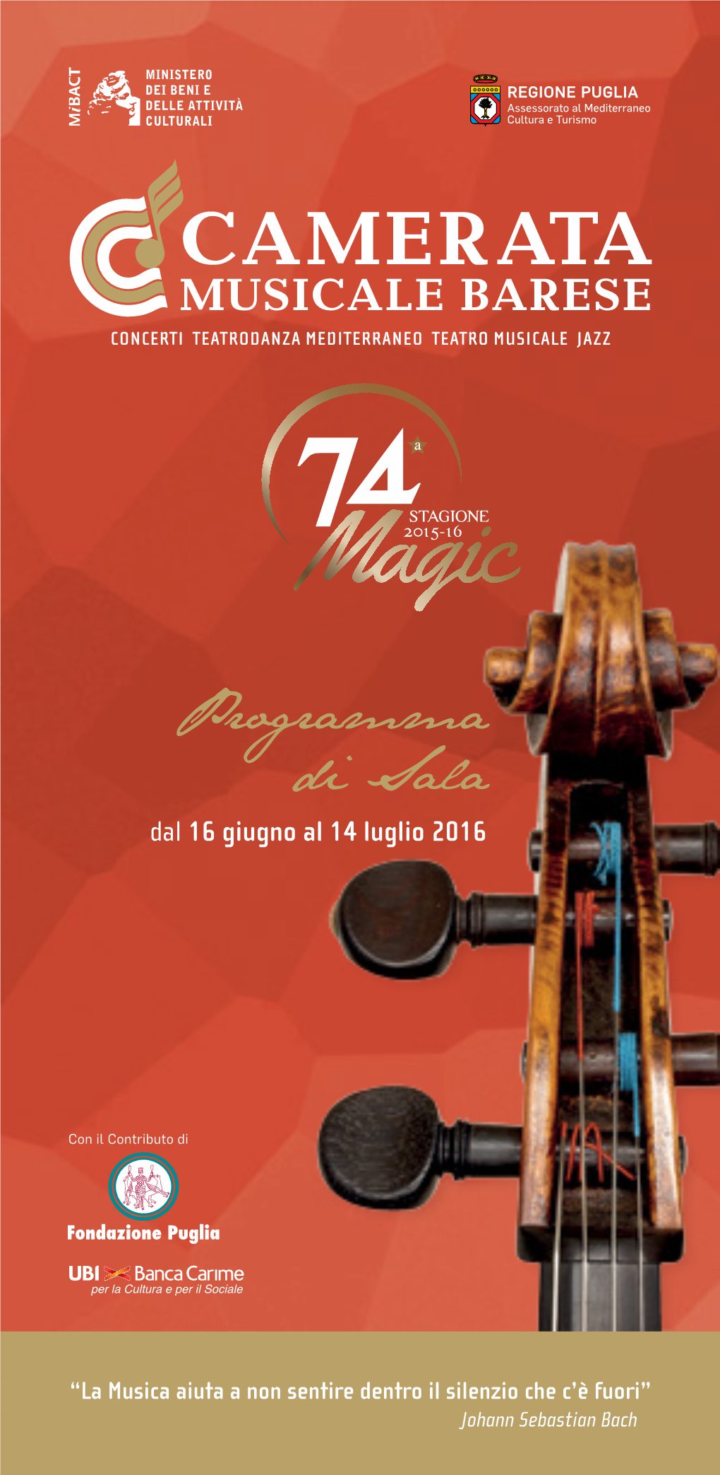 Programma Di Sala Dal 16 Giugno Al 14 Luglio 2016