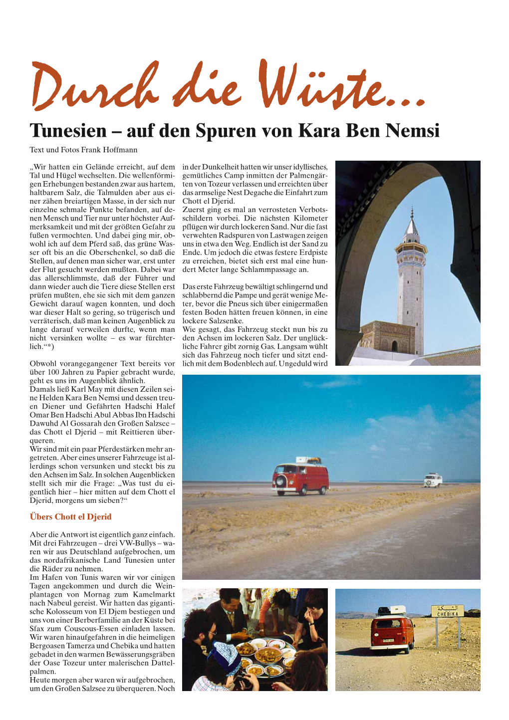 Tunesien – Auf Den Spuren Von Kara Ben Nemsi Text Und Fotos Frank Hoffmann