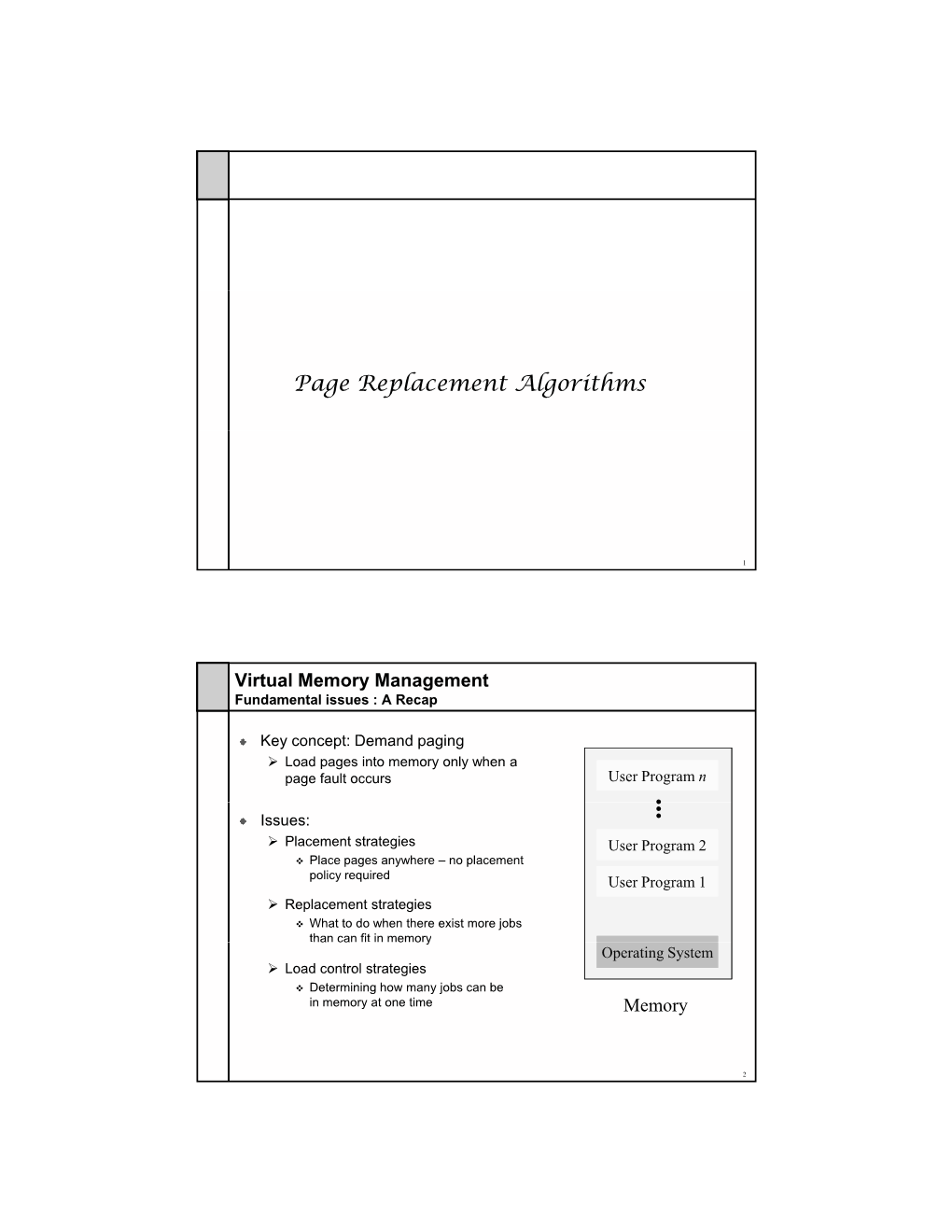 Page Replacement Algorithms