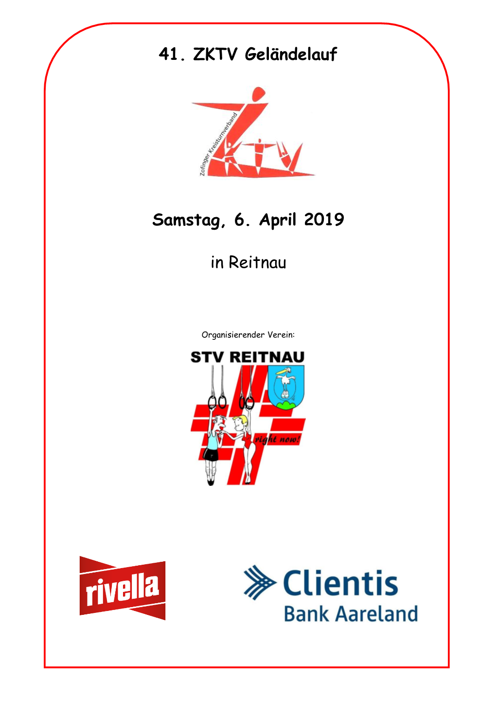 41. ZKTV Geländelauf Samstag, 6. April 2019 in Reitnau