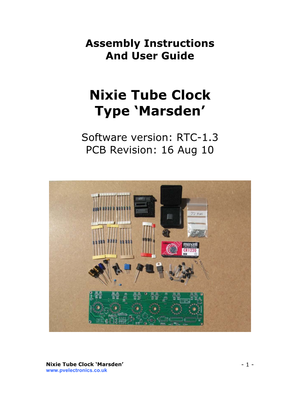 Nixie Tube Clock Type ‘Marsden’