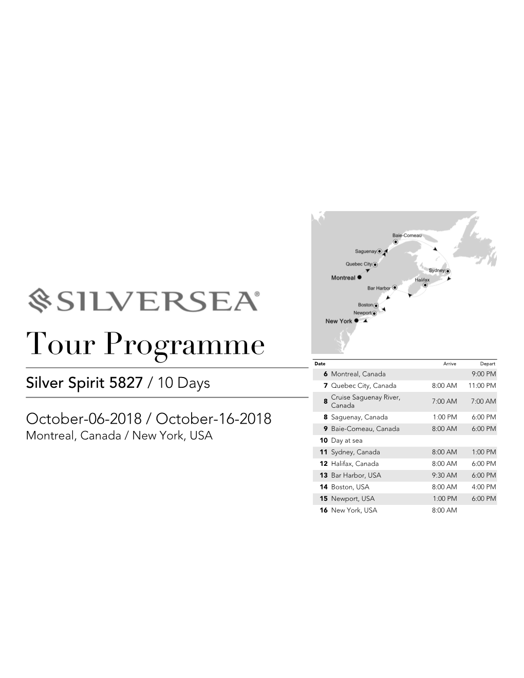 Tour Programme