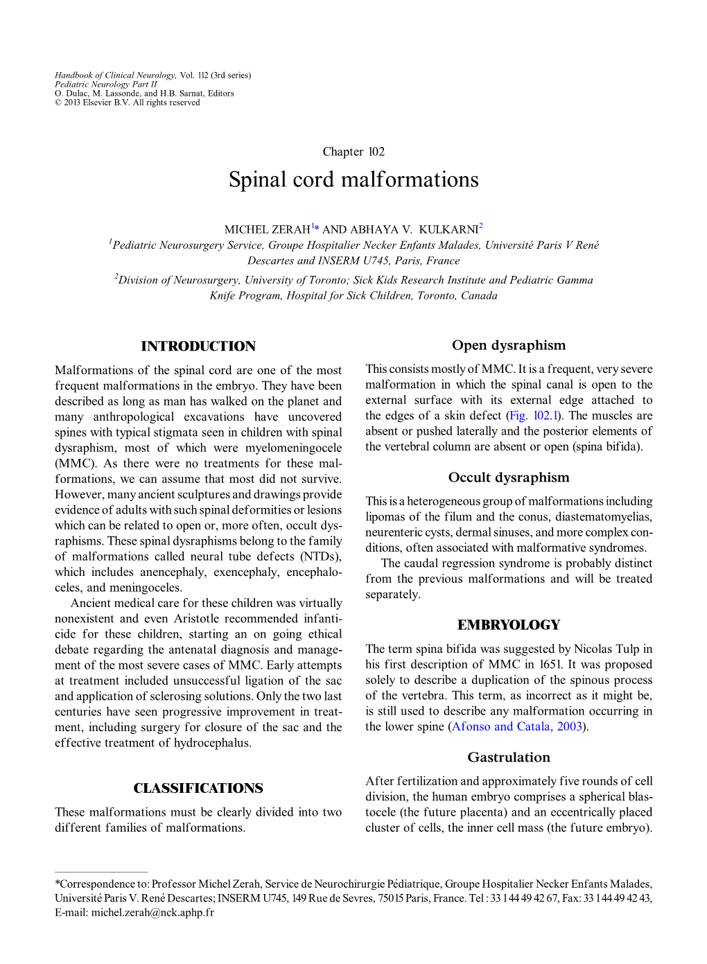 Spinal Cord Malformations