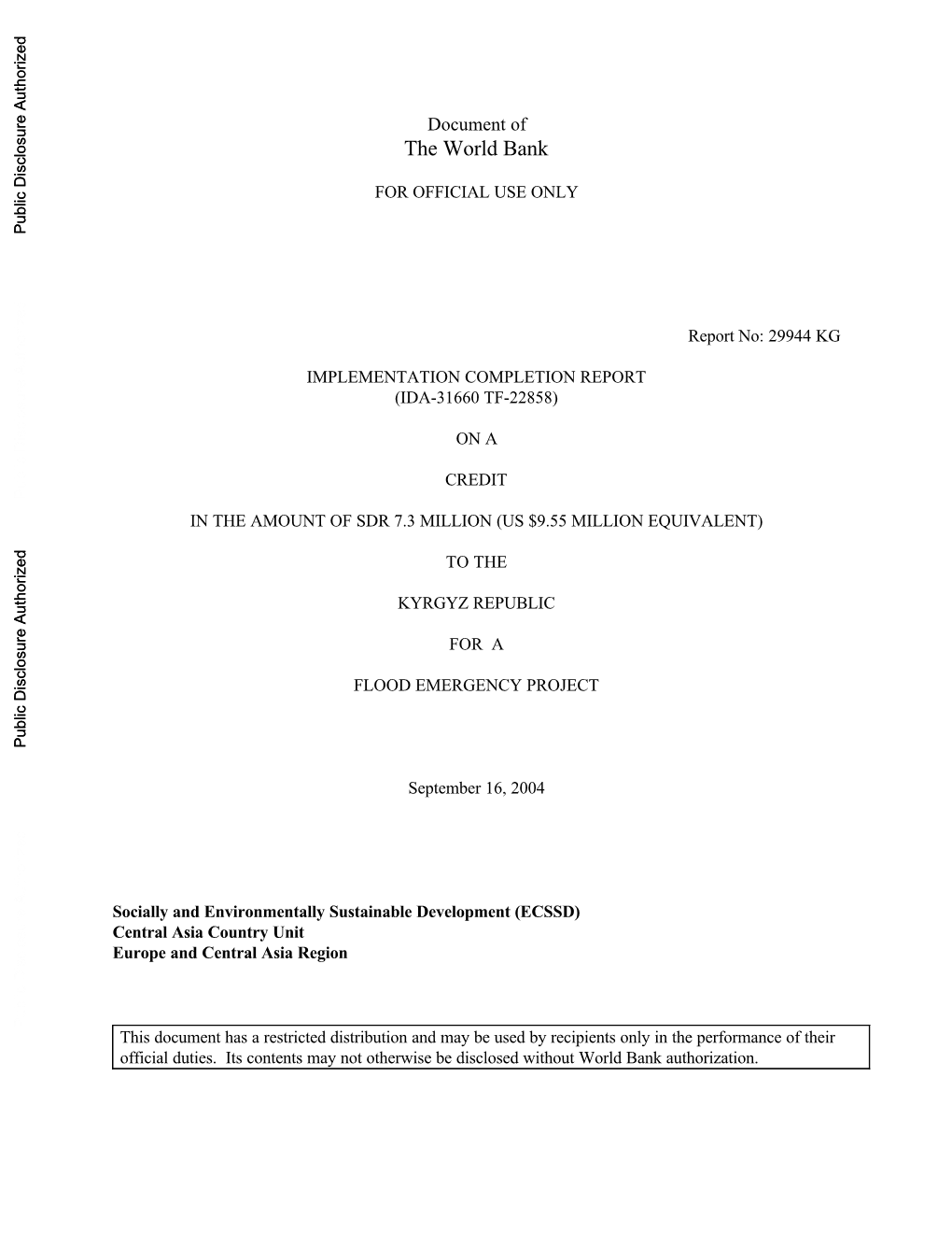 World Bank Document