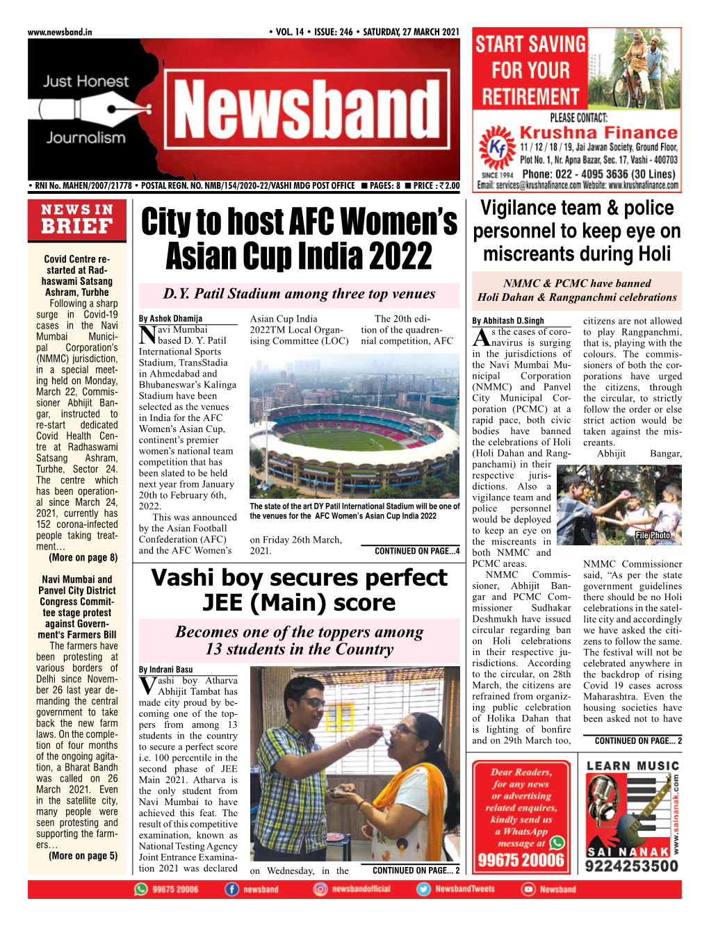 City to Host AFC Women's Asian Cup India 2022