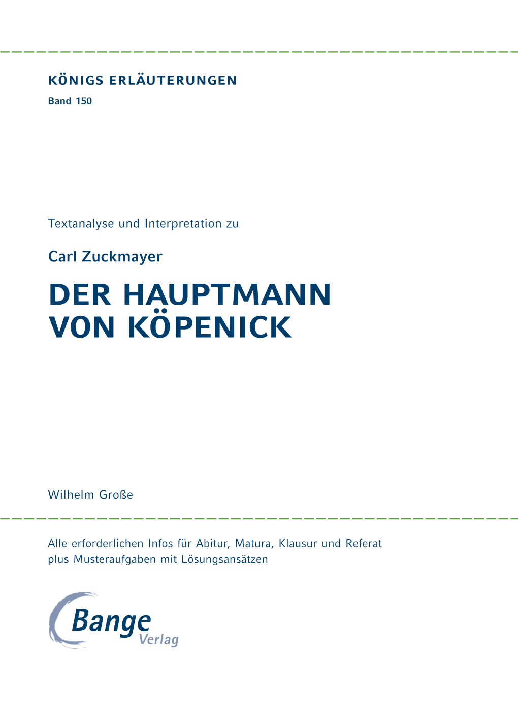 Page 1 Band 150 Textanalyse Und Interpretation Zu Carl Zuckmayer