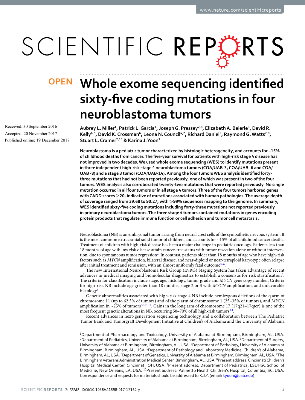 Whole Exome Sequencing Identified Sixty-Five Coding Mutations in Four