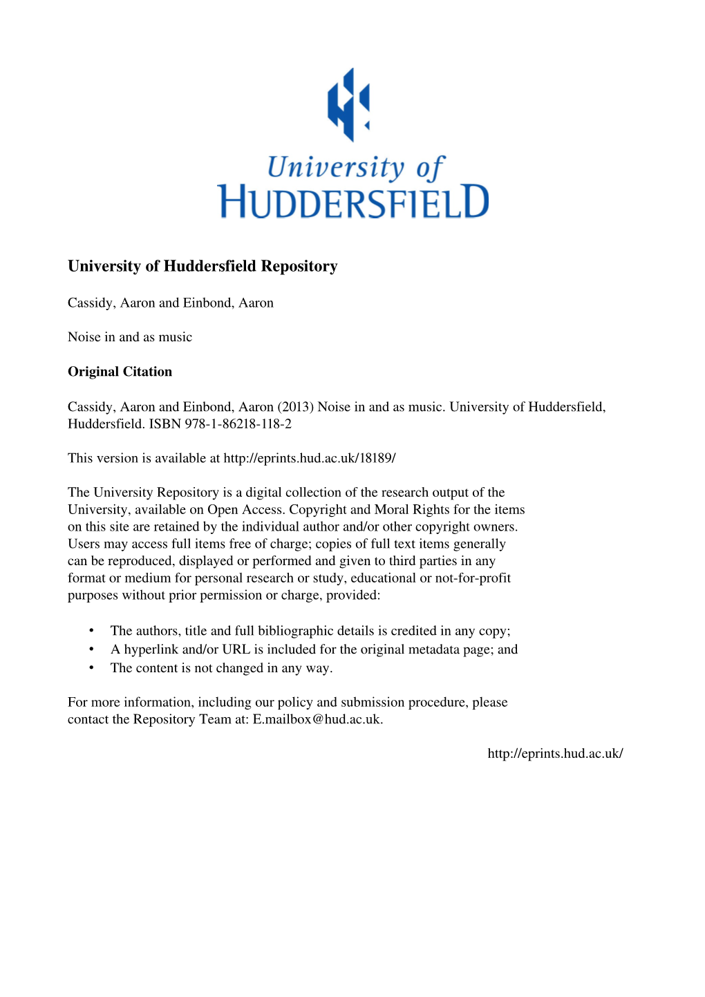 University of Huddersfield Repository