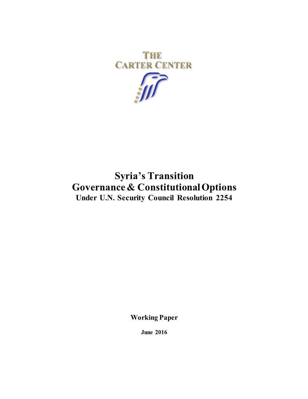 Syria's Transition Governance & Constitutional Options