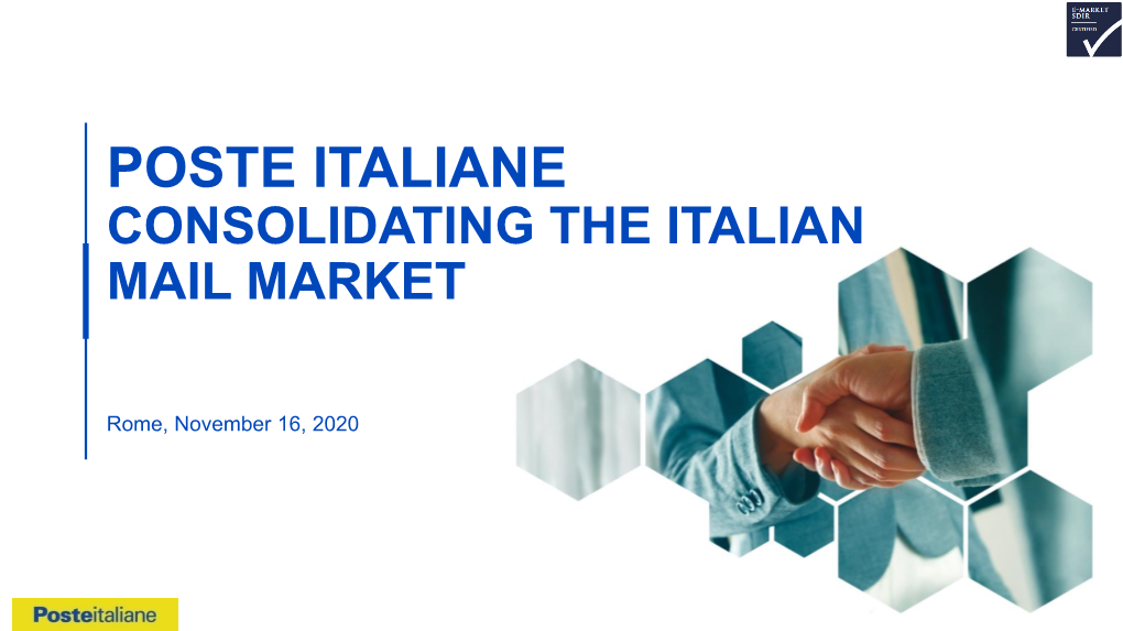 Poste Italiane Consolidating the Italian Mail Market