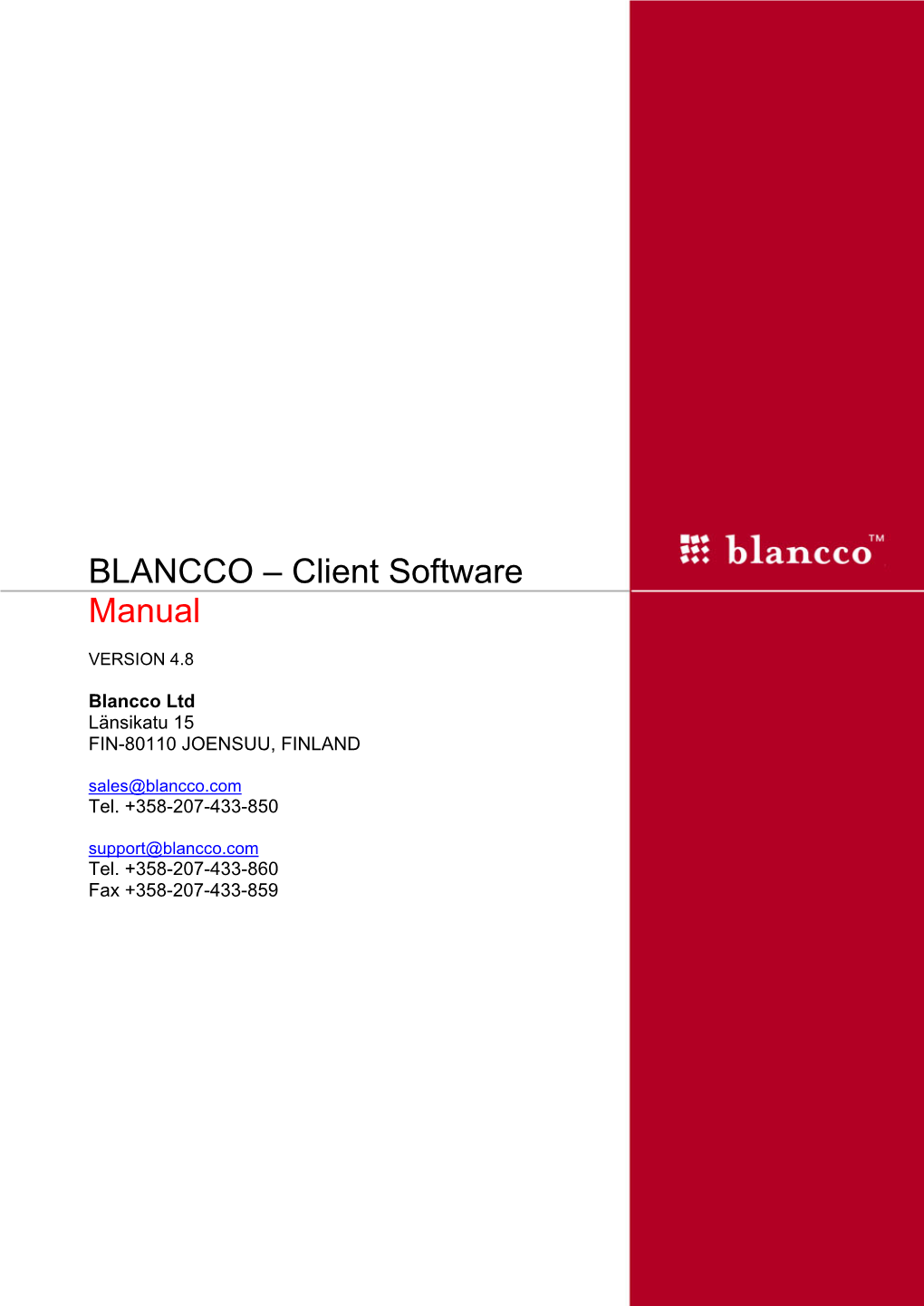 Blancco Client Software Manual