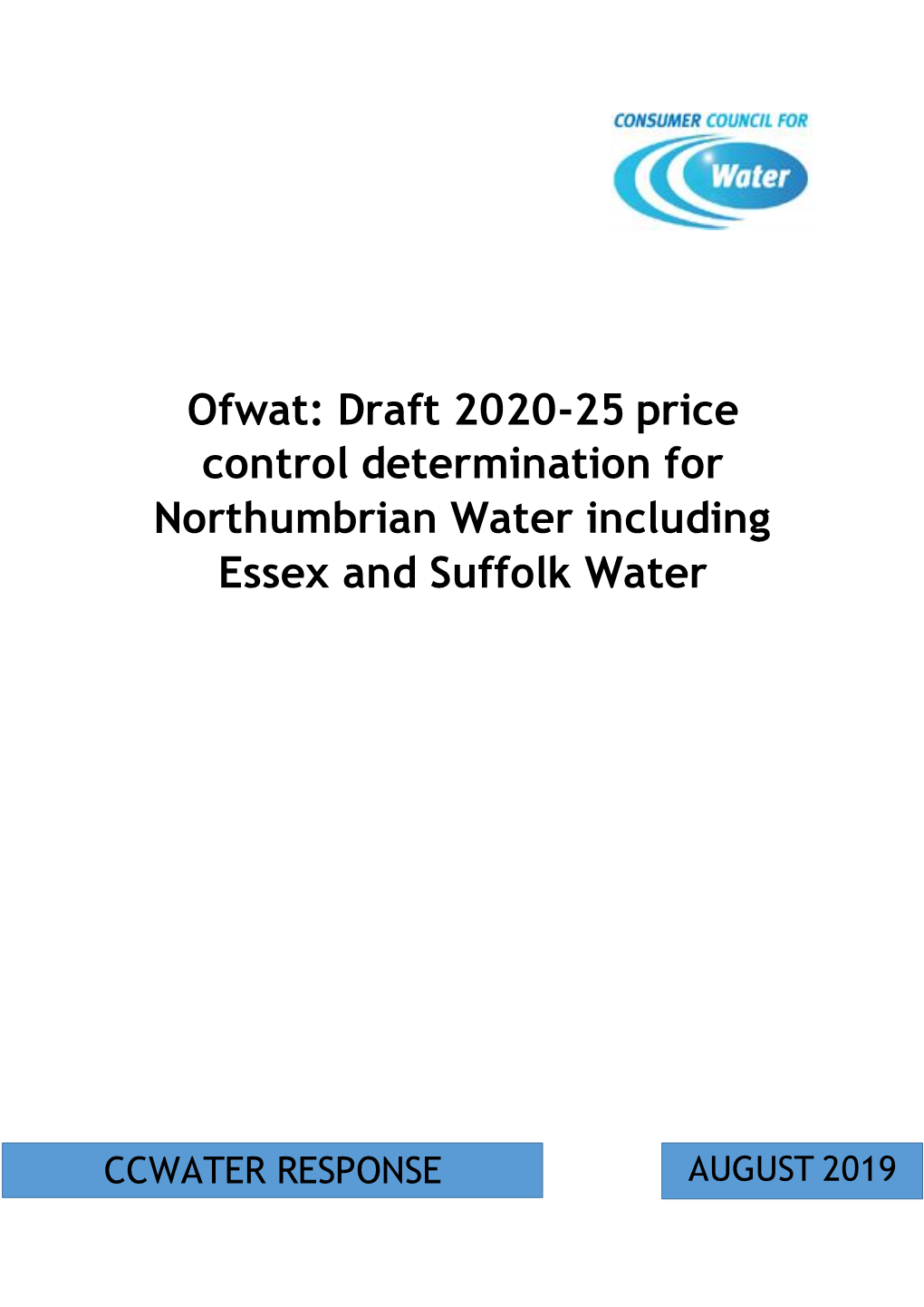 Ofwat Consultation on Northumbrian