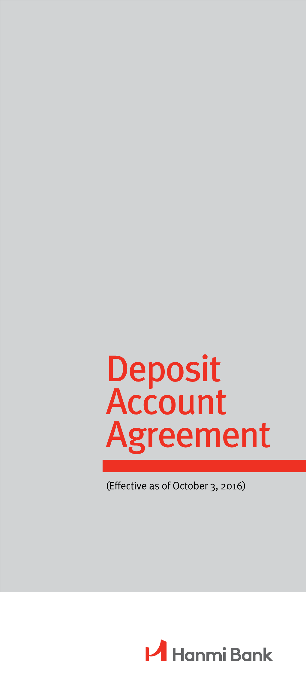 Deposit Account Agreement