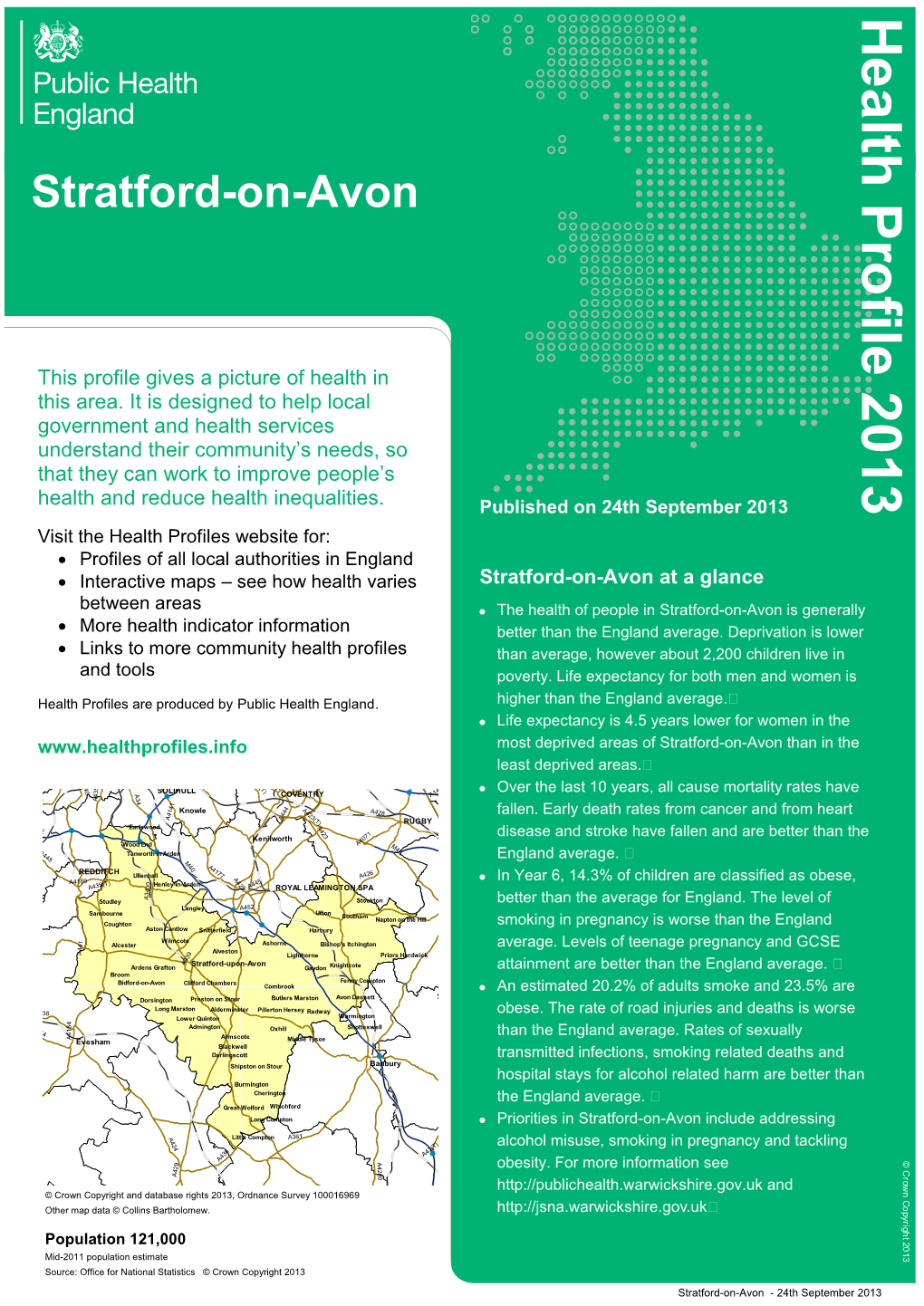 Health Profile 2013 Stratford on Avon.Pdf