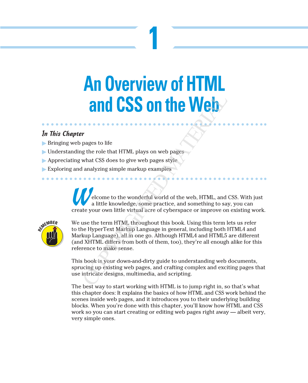 1 an Overview of HTML and CSS on the Web
