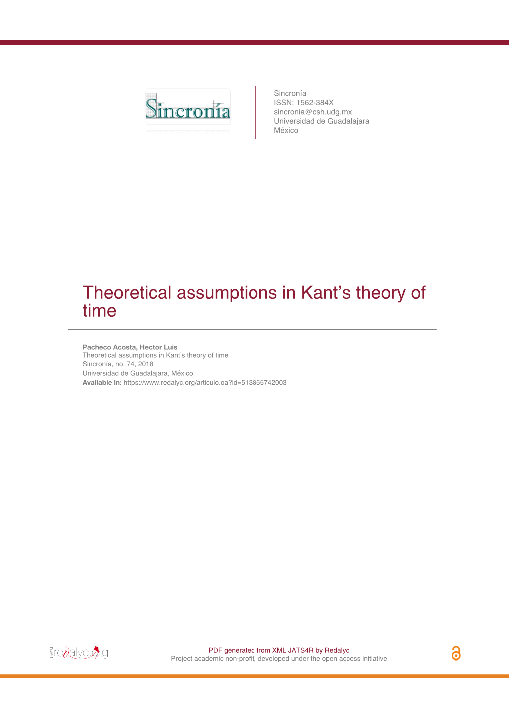 Theoretical Assumptions in Kant's Theory of Time