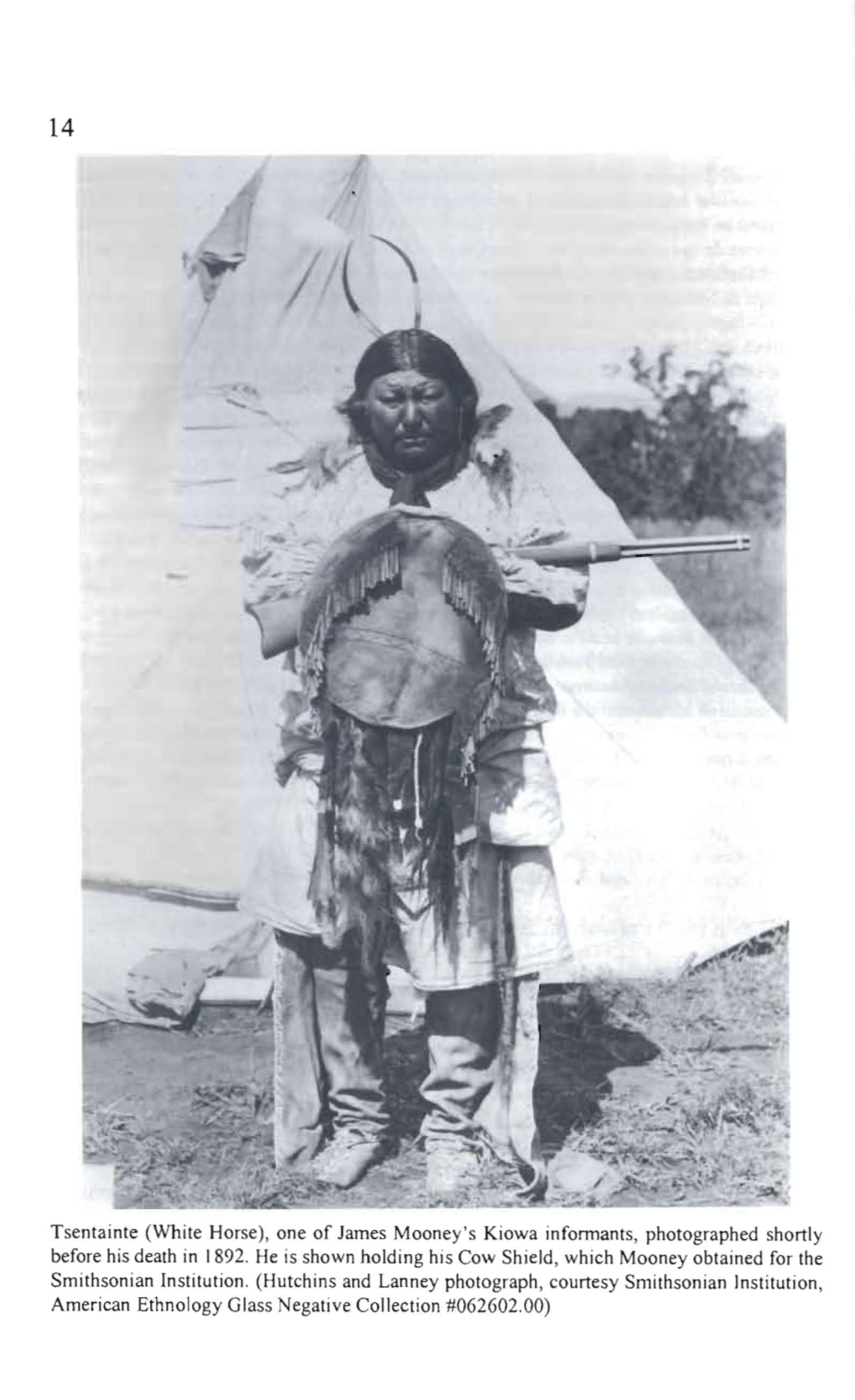 Tsentainte (White Horse), One of James Mooney's Kiowa Informants, Photographed Shortly Before His Death in 1892