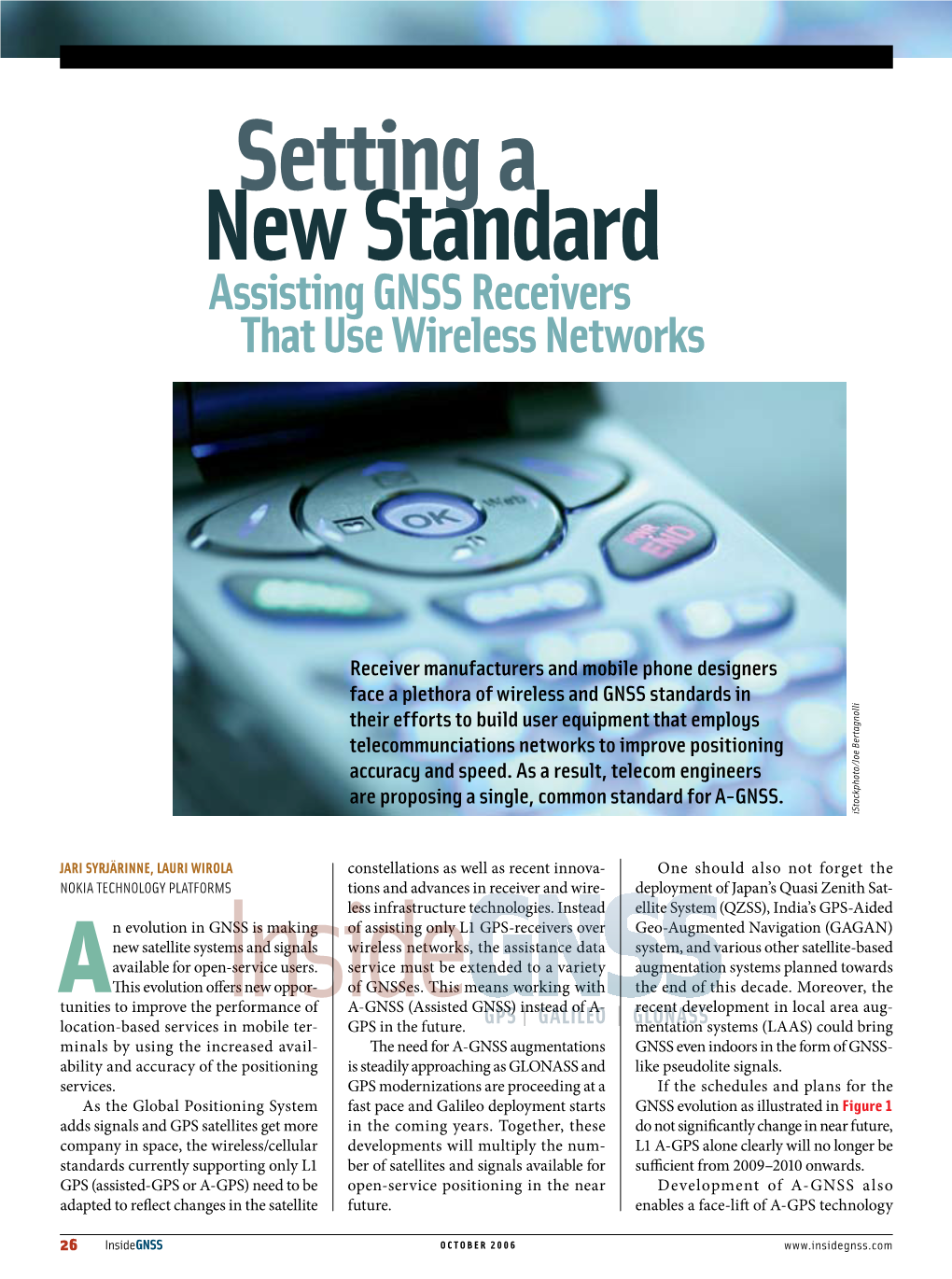 Setting a New Standard Assisting GNSS Receivers That Use Wireless Networks