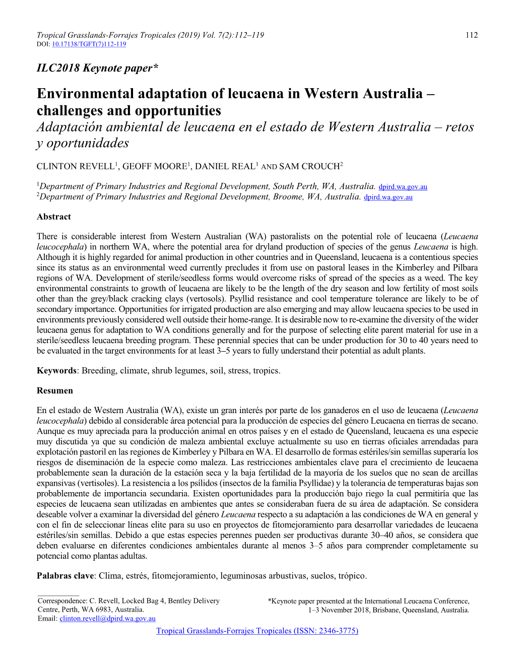 Environmental Adaptation of Leucaena in Western Australia