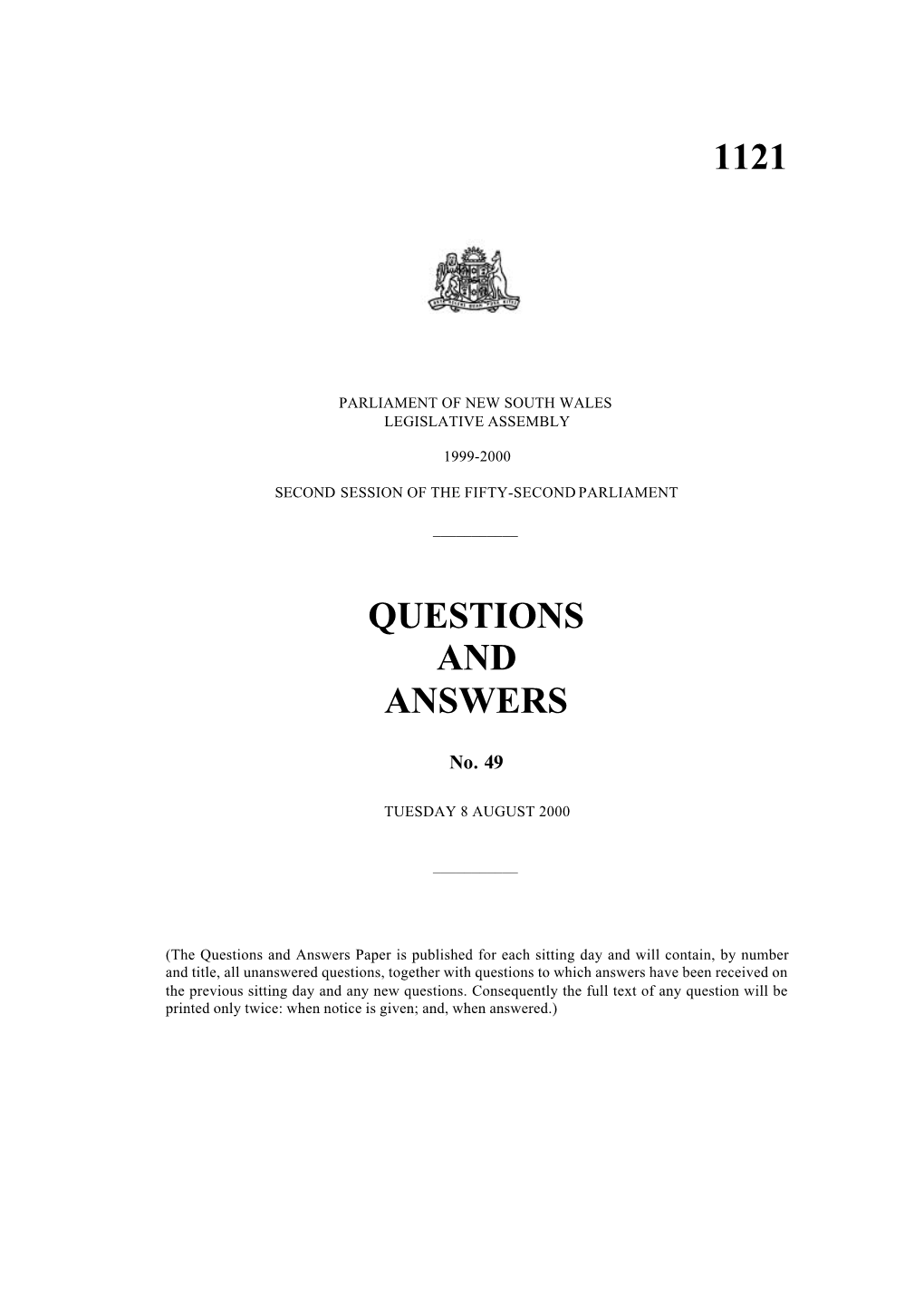 1121 Questions and Answers