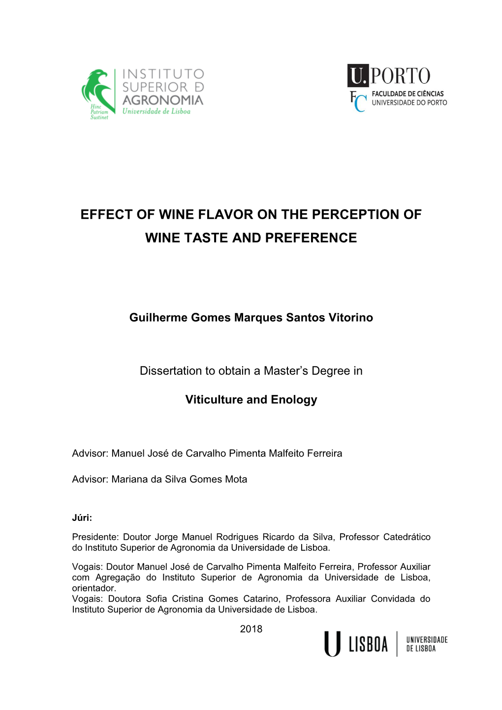 Effect of Wine Flavor on the Perception of Wine Taste and Preference