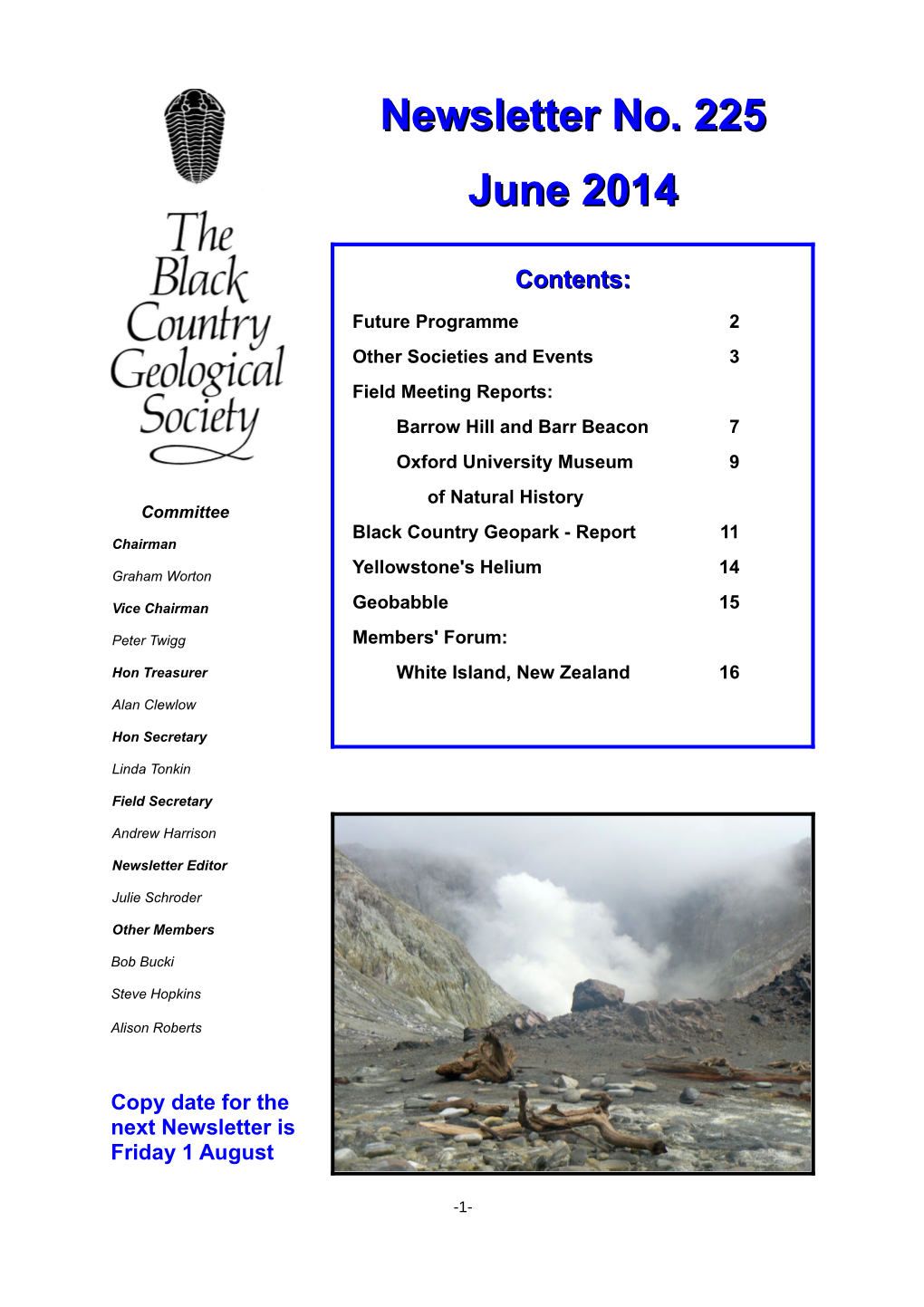 Newsletter No. 225 June 2014