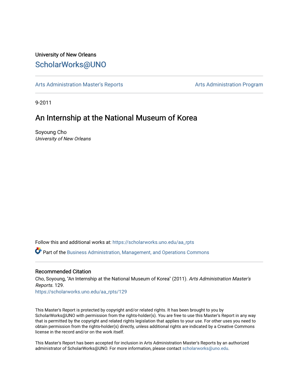 An Internship at the National Museum of Korea