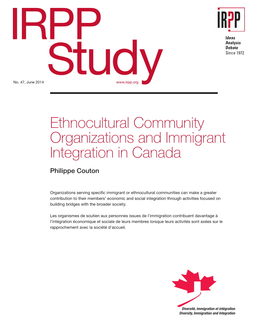 Ethnocultural Community Organizations and Immigrant Integration in Canada