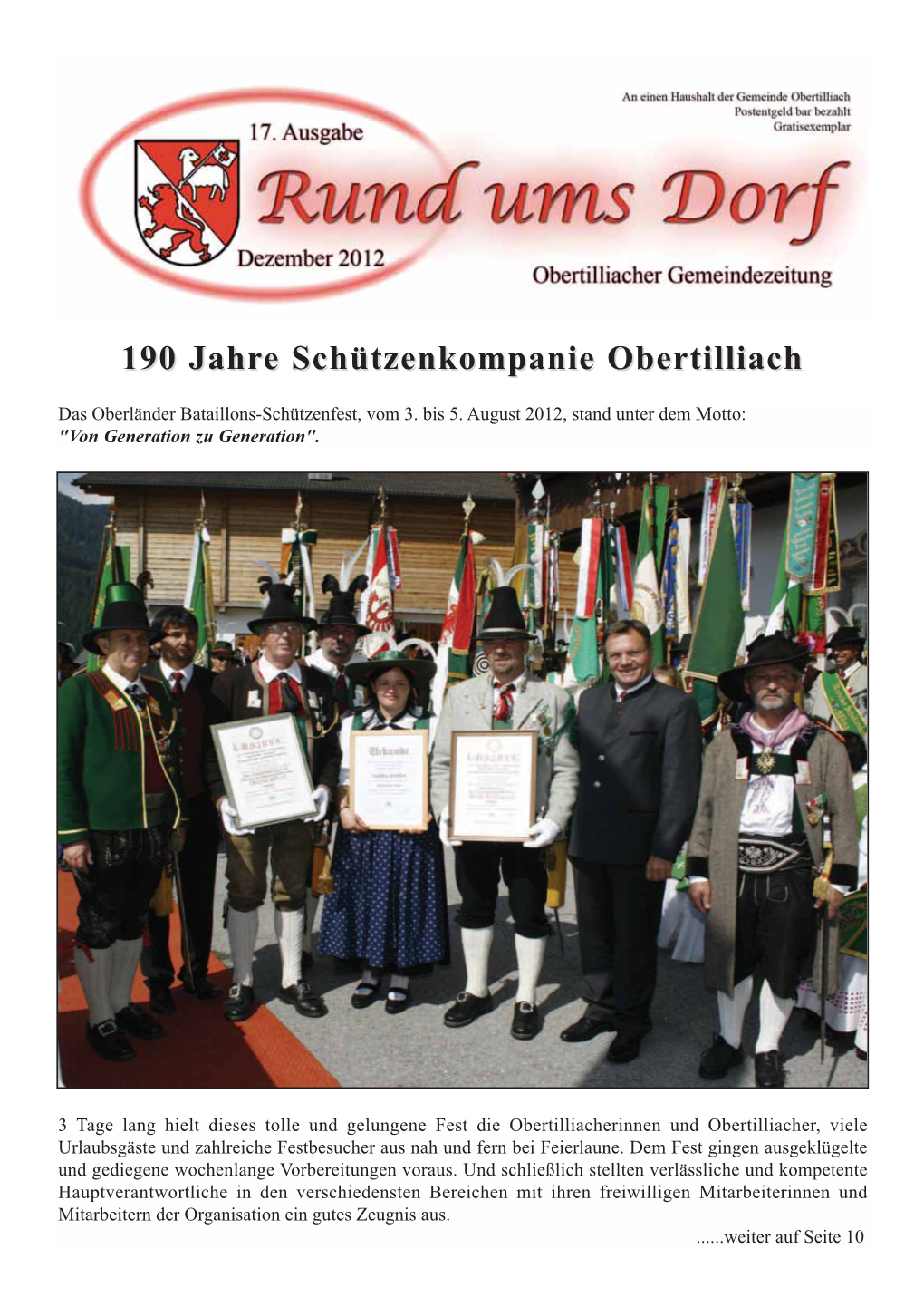 190 Jahre Schützenkompanie Obertilliach