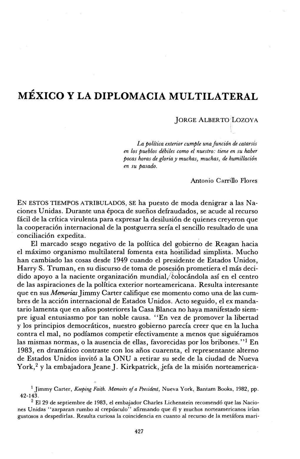 México Y La Diplomacia Multilateral