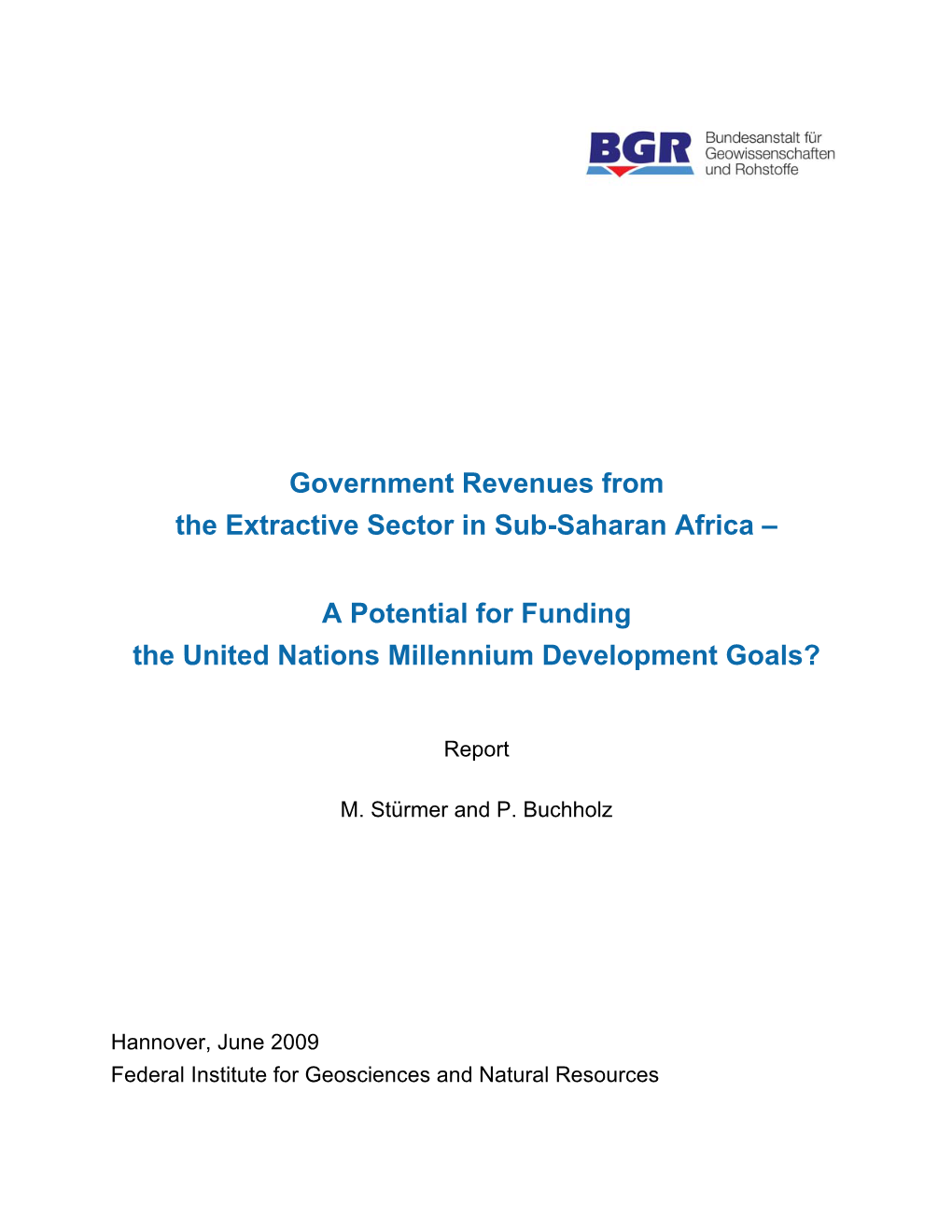 Government Revenues from the Extractive Sector in Sub-Saharan Africa –