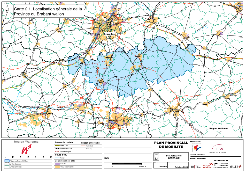 Carte 2.1. Localisation Générale De La Province Du Brabant Wallon