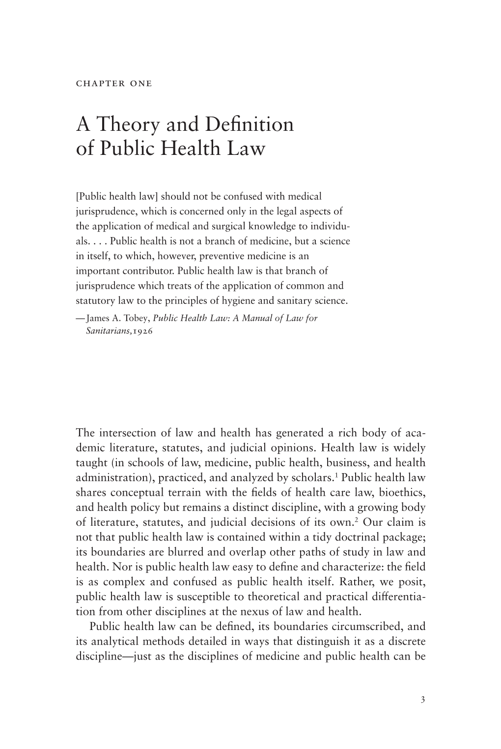 A Theory and Definition of Public Health Law