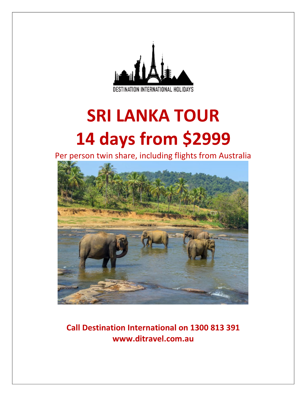 SRI LANKA TOUR 14 Days from $2999 Per Person Twin Share, Including Flights from Australia