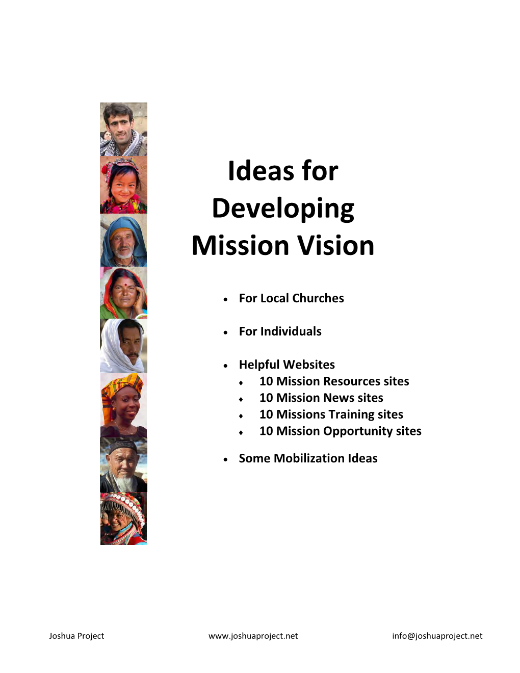 Ideas for Developing Mission Vision