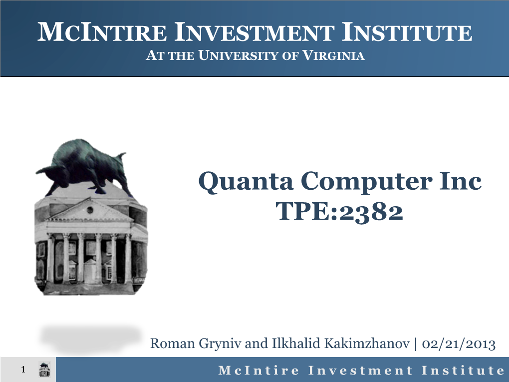 Quanta Computer Inc TPE:2382