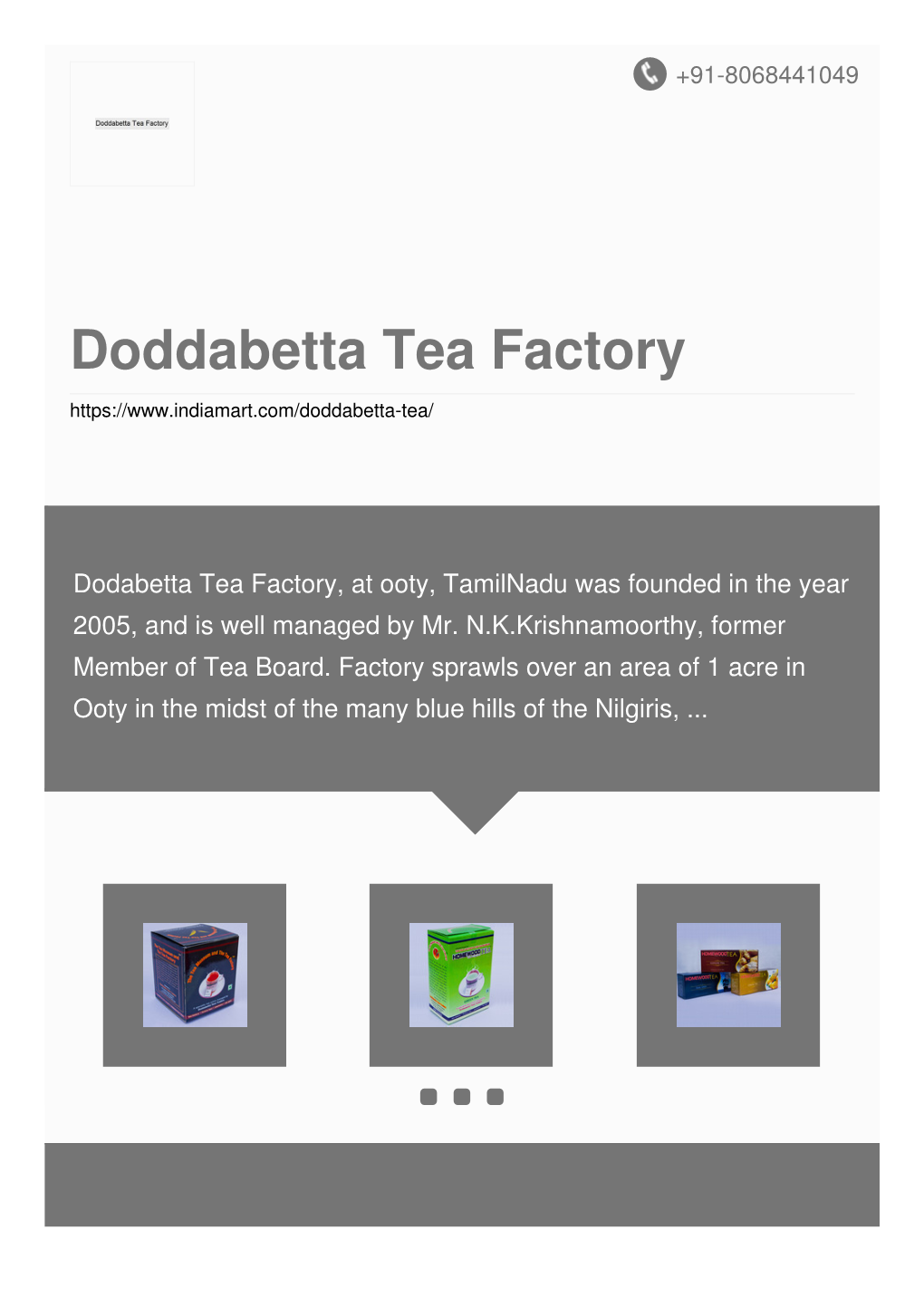 Doddabetta Tea Factory