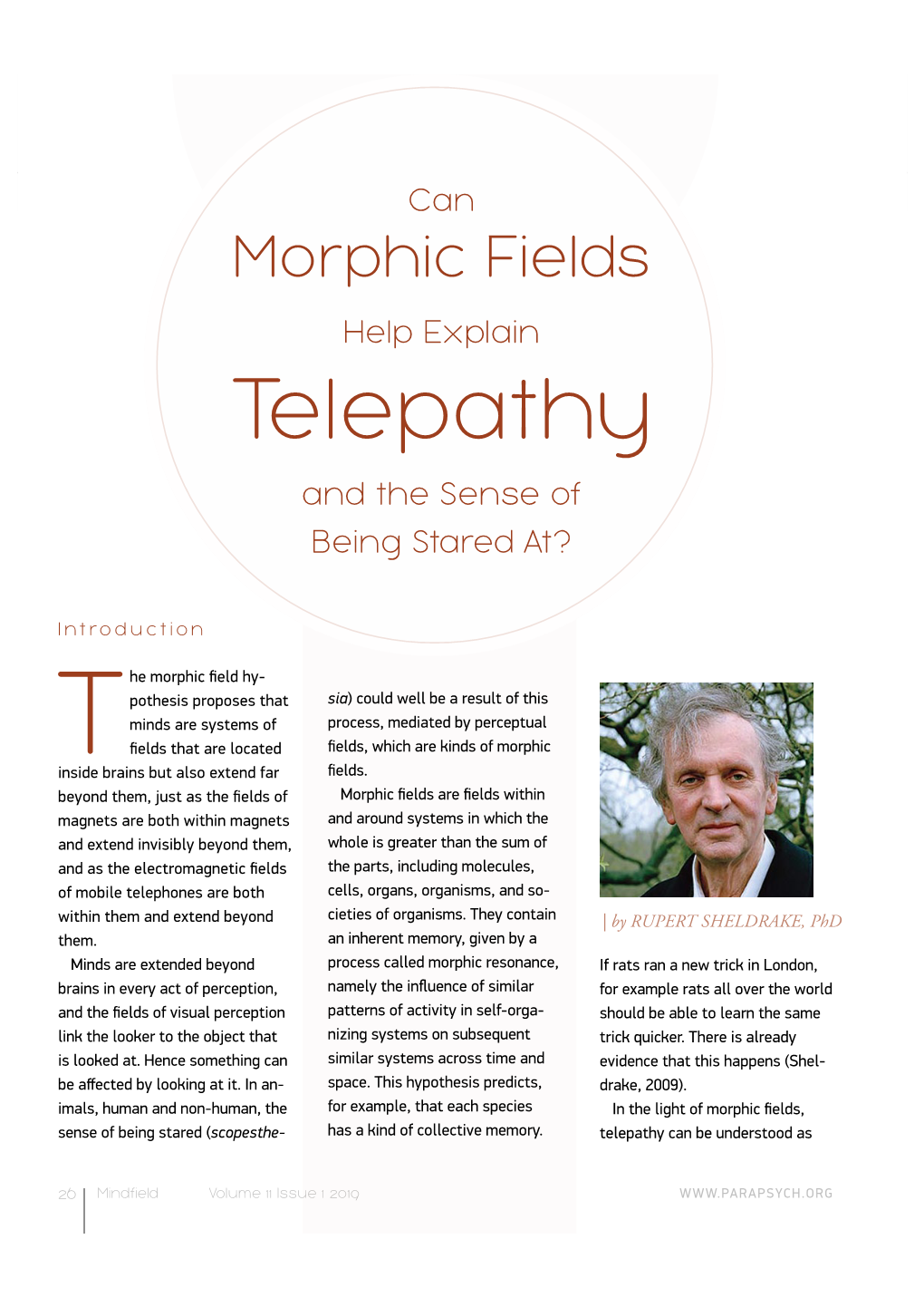 Can Morphic Fields Help Explain Telepathy and the Sense of Being Stared At?