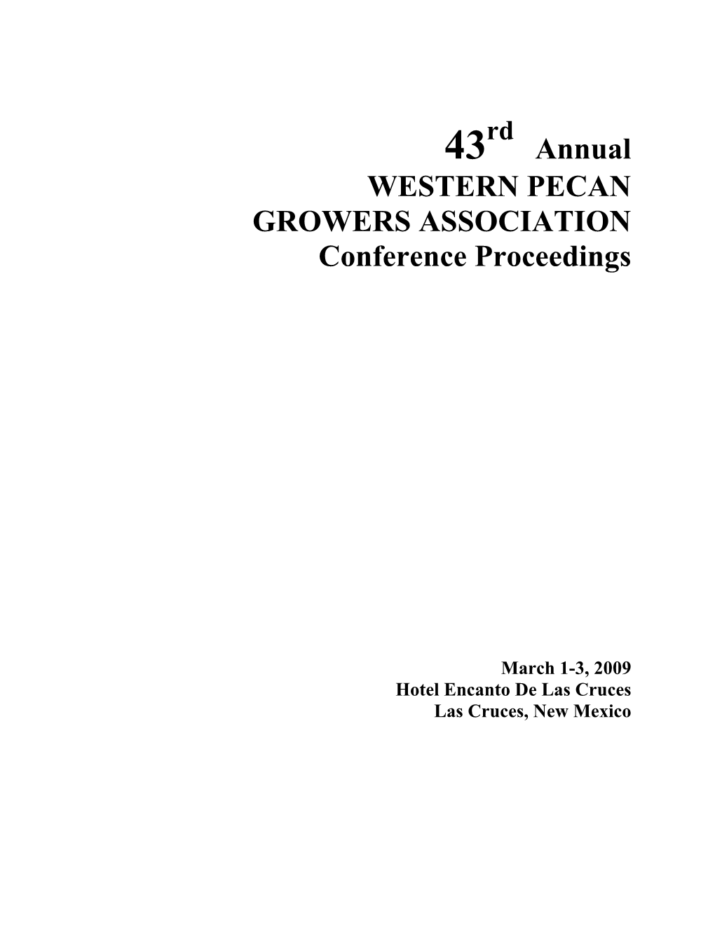 2009 Conference Proceedings