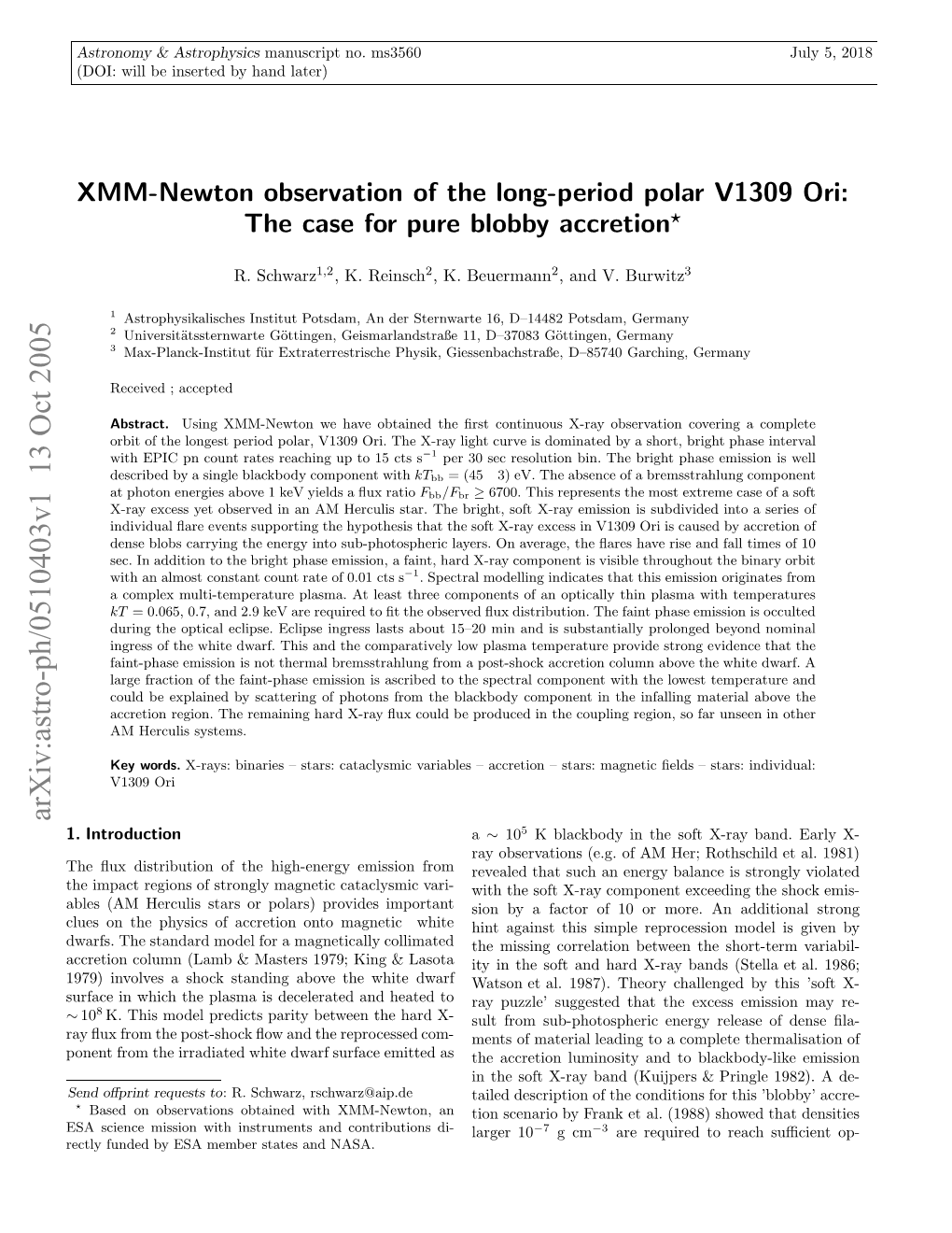 XMM-Newton Observation of the Long-Period Polar V1309