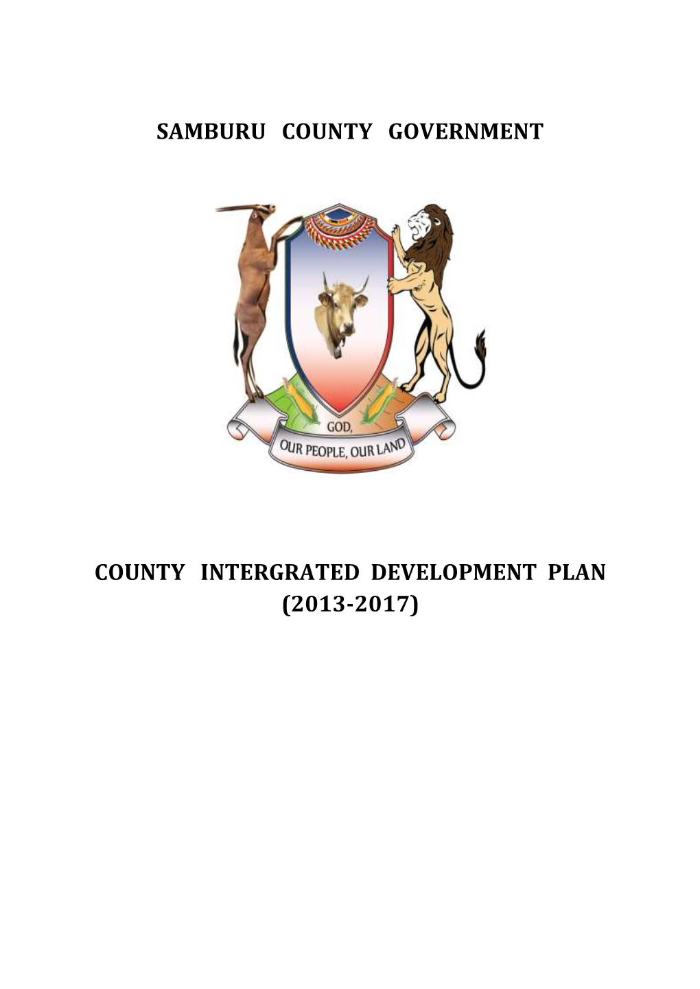 Samburu County Government County Intergrated Development Plan