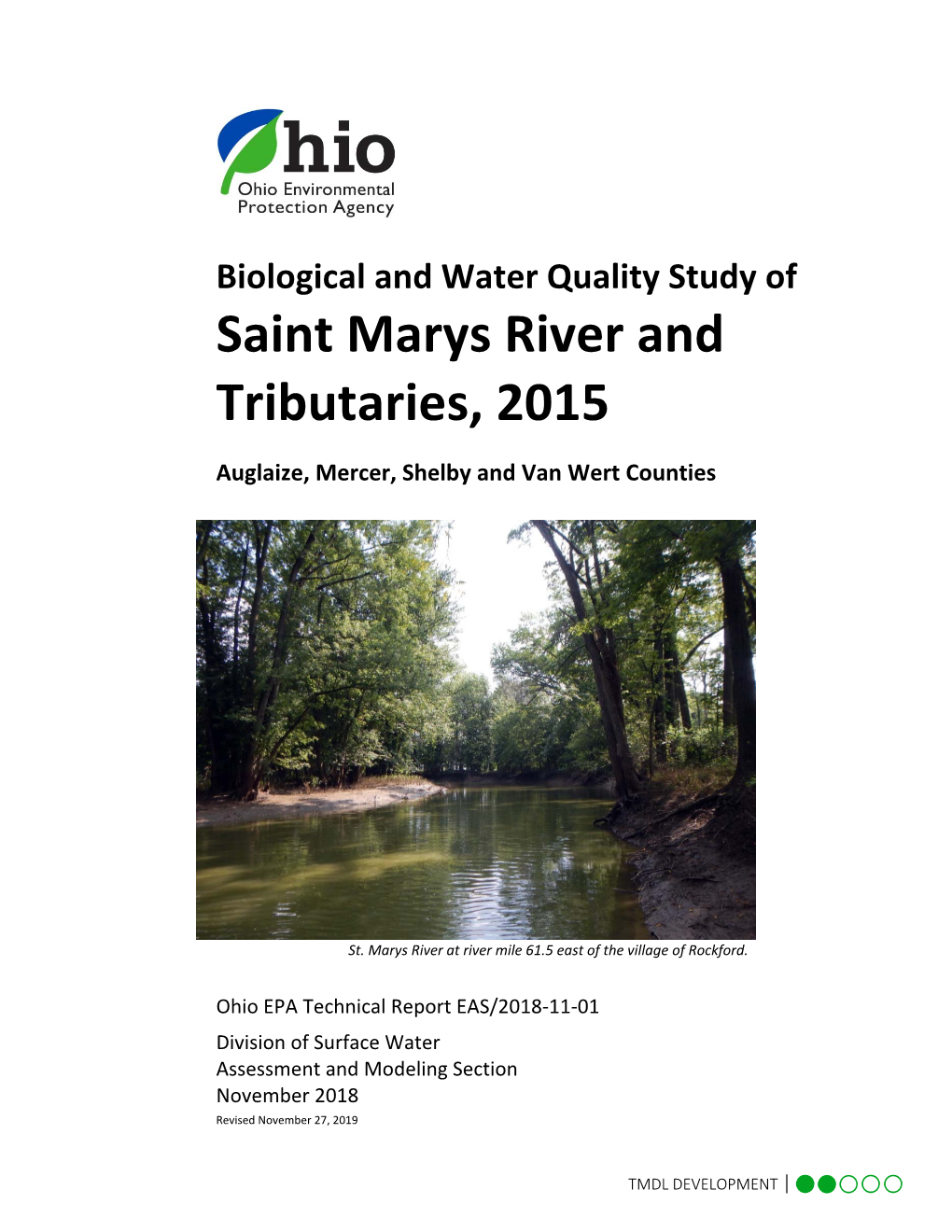 Saint Marys River and Tributaries, 2015 Auglaize, Mercer, Shelby and Van Wert Counties